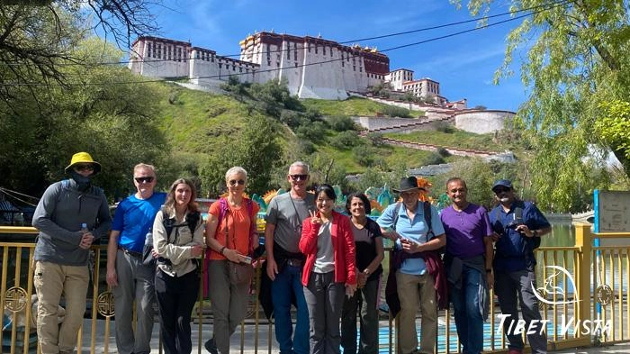 Our guests capture the backside of Potala Palace in the Zongjiao Lukang Park