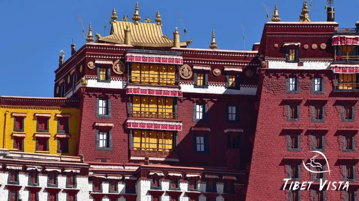 The Potala Palace actually consists of white, red, yellow, and black colors