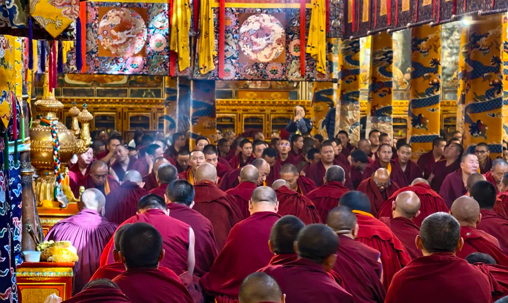 Tibetan Monks Chanting at Sera Monastery