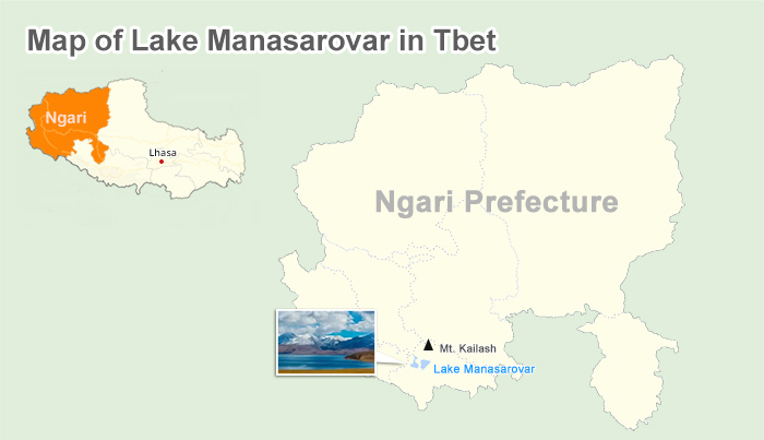 sacred lake manasarovar 
map