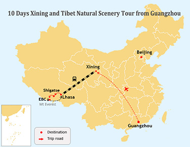 10 Days Xining and Tibet Natural Scenery Tour from Guangzhou