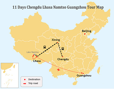 11 Days Chengdu Lhasa Namtso Guangzhou Train Tour