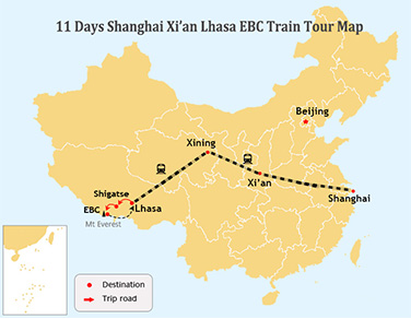 11 Days Tibet Train Tour from Shanghai