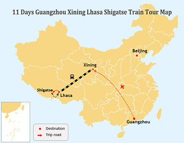 11 Days Guangzhou, Xining,  Lhasa and Shigatse Tour by Train 