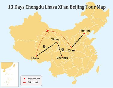 13 Days Chengdu Lhasa Xian and Beijing Tour with Tibet Train Experience