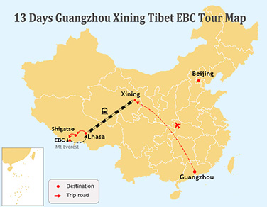 13 Days Guangzhou, Xining and Lhasa and EBC Tour by Train