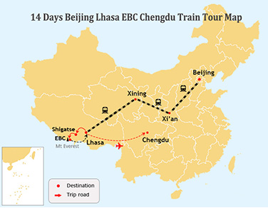 14 Days Beijing Lhasa Everest Chengdu Train Tour