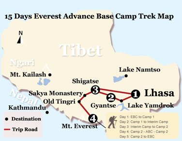 15 Days Everest Advance Base Camp Trek Map