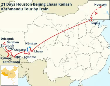 21 Days Houston Beijing Lhasa Kailash Kathmandu Tour by Train