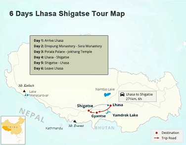 6 Days Private Tour from Lhasa to Shigatse