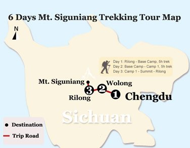 6 Days Mt. Siguniang Trekking Tour Map 