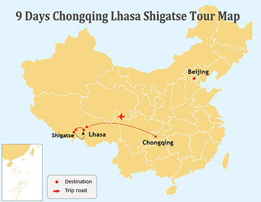 9 Days Classic Chongqing and Lhasa to Shigatse Tour
