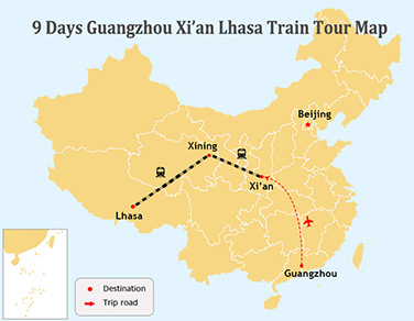 9 Days Guangzhou, Xi’an and Lhasa Tour by Train 