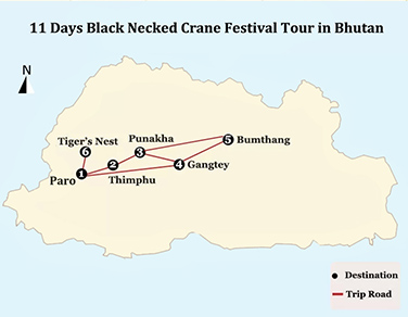 11 Days Black Necked Crane Festival Tour in Bhutan