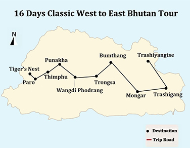 16 Days Classic West to East Bhutan Tour