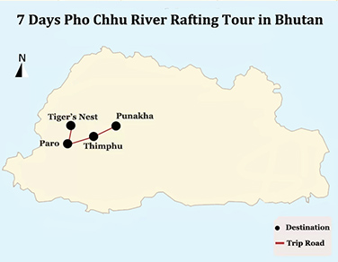 7 Days Pho Chhu River Rafting Tour in Bhutan