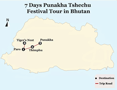 7 Days Punakha Tshechu Festival Tour in Bhutan