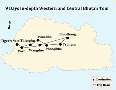9 Days In-depth Western and Central Bhutan Tour