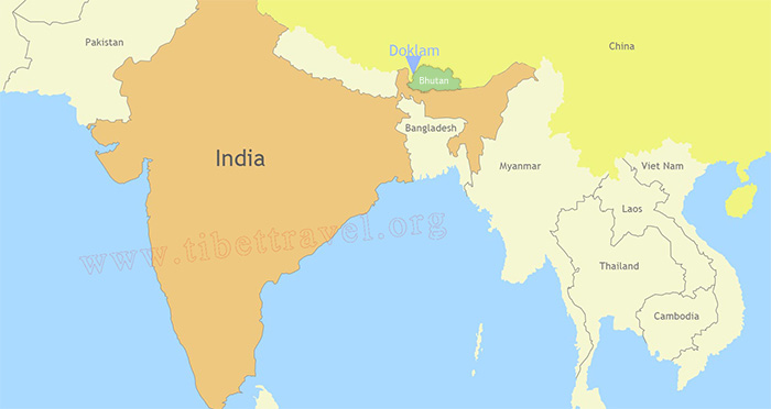 India Bhutan Doklam Map