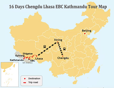 16 Days Chengdu Lhasa EBC Nepal Classic Tour