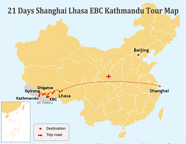 21 Days Shanghai Tibet Nepal Scenic Tour