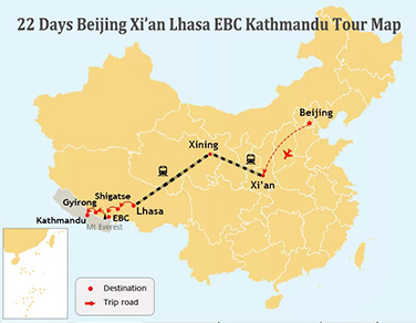 22 Days Beijing Xi'an Lhasa EBC Nepal Cultural Tour 