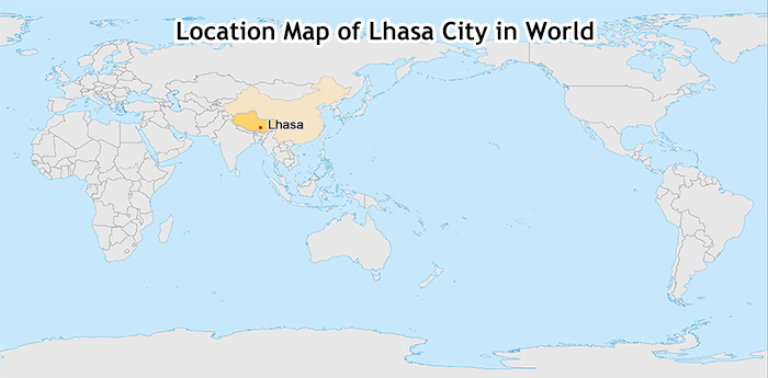 Map of Lhasa in World