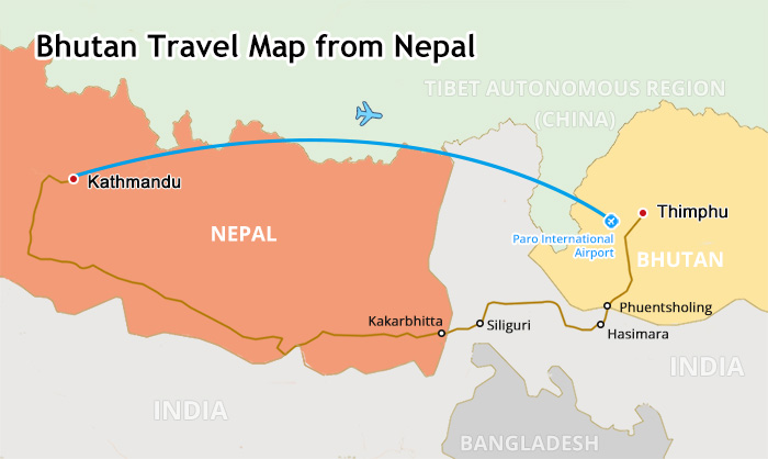 bhutan and nepal map Ultimate Bhutan And Nepal Tourist Maps bhutan and nepal map