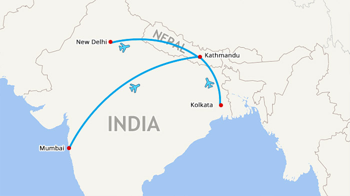 flights from india to kathmandu nepal