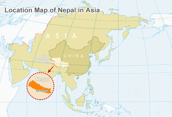 Nepal On World Map Location Where Is Nepal Located On Map, Nepal Map In Asia And World