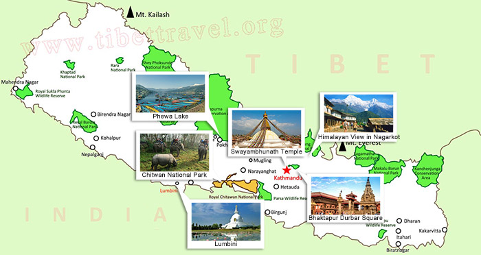 nepal tour guide map