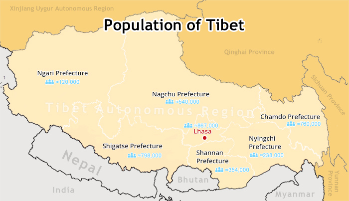tibet demographics map