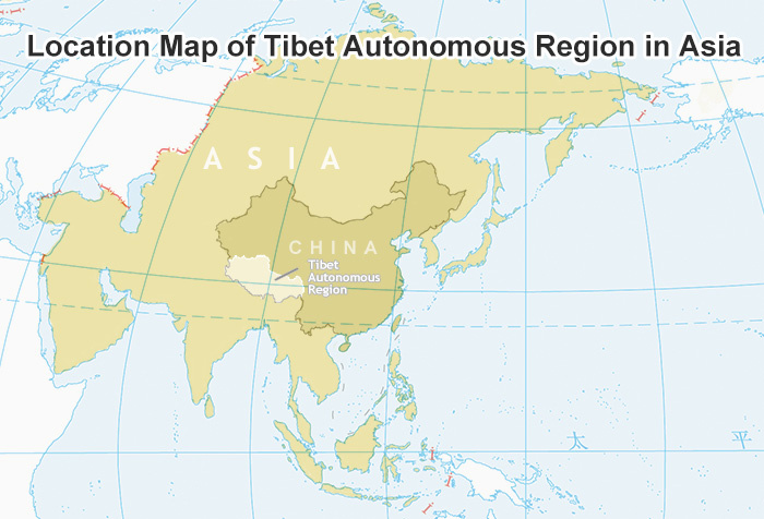 map of tibet location in asia