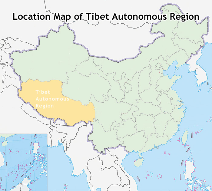 Tibet On Asia Map - Drucie Kimberley