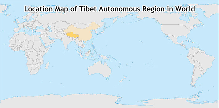 map of tibet location in world