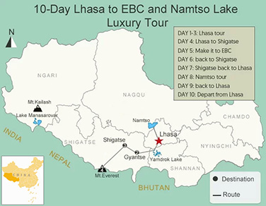 10-Day Lhasa to EBC and Namtso Lake Luxury Tour