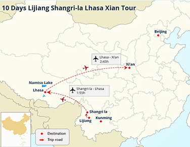10 Days Lijiang Shangri-la Lhasa Xian Tour