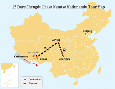 12-Day Chengdu Lhasa and Namtso Kathmandu Tour