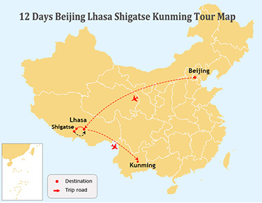 12 Days Beijing Lhasa Shigatse Kunming Flight Tour