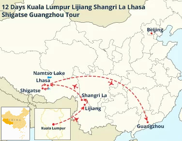 12 Days Kuala Lumpur Lijiang Shangri La Lhasa Shigatse Guangzhou Tour