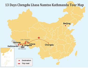13-Day Chengdu Lhasa Kathmandu Tour with Tibet Train