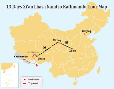 13-Day Xi’an to Lhasa Namtso and Kathmandu Tour