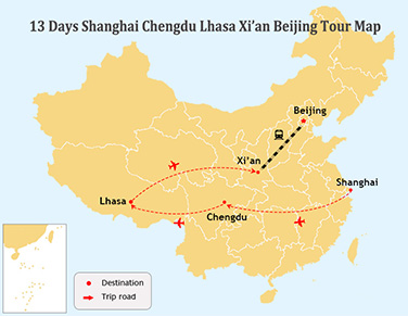 13 Days China Panda Tour with Tibet Discovery from Shanghai