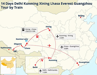 14 Days Delhi Kathmandu Lhasa Xian Beijing Tour