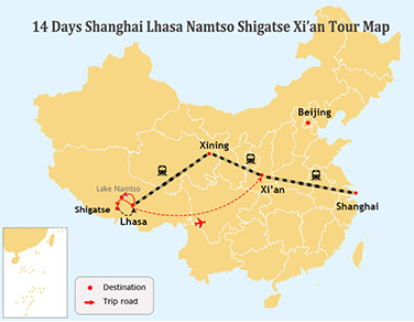 14 Days Shanghai Lhasa Shigatse Namtso Xian Train Tour