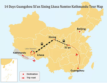 14-Day Guangzhou Xi’an Lhasa Namtso by Tibet Train and Kathmandu Tour by Flight