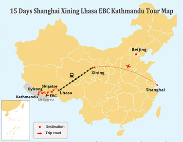 15-Day Shanghai Xining Lhasa Kathmandu Tour