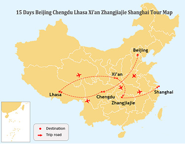 15 Days Classic China & Tibet Tour with Zhangjiajie Avatar Exploration