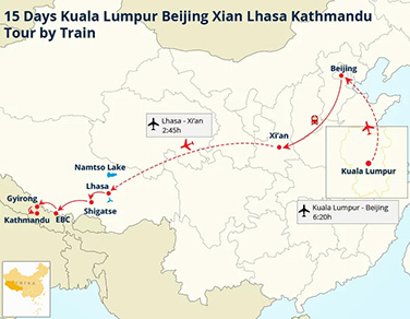 15 Days Kuala Lumpur Beijing Xian Lhasa Kathmandu Tour by Train