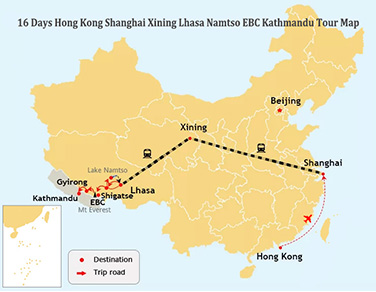 16-Day HK Shanghai Lhasa Kathmandu Scenic Tour